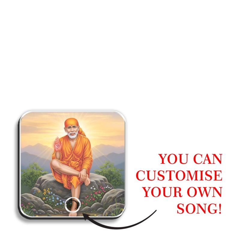 Shirdi Sai Baba Musical Fridge Magnet | Religious Return Gifts Devotional Spiritual Home Mandir Decor Rechargeable Speaker Home Decor